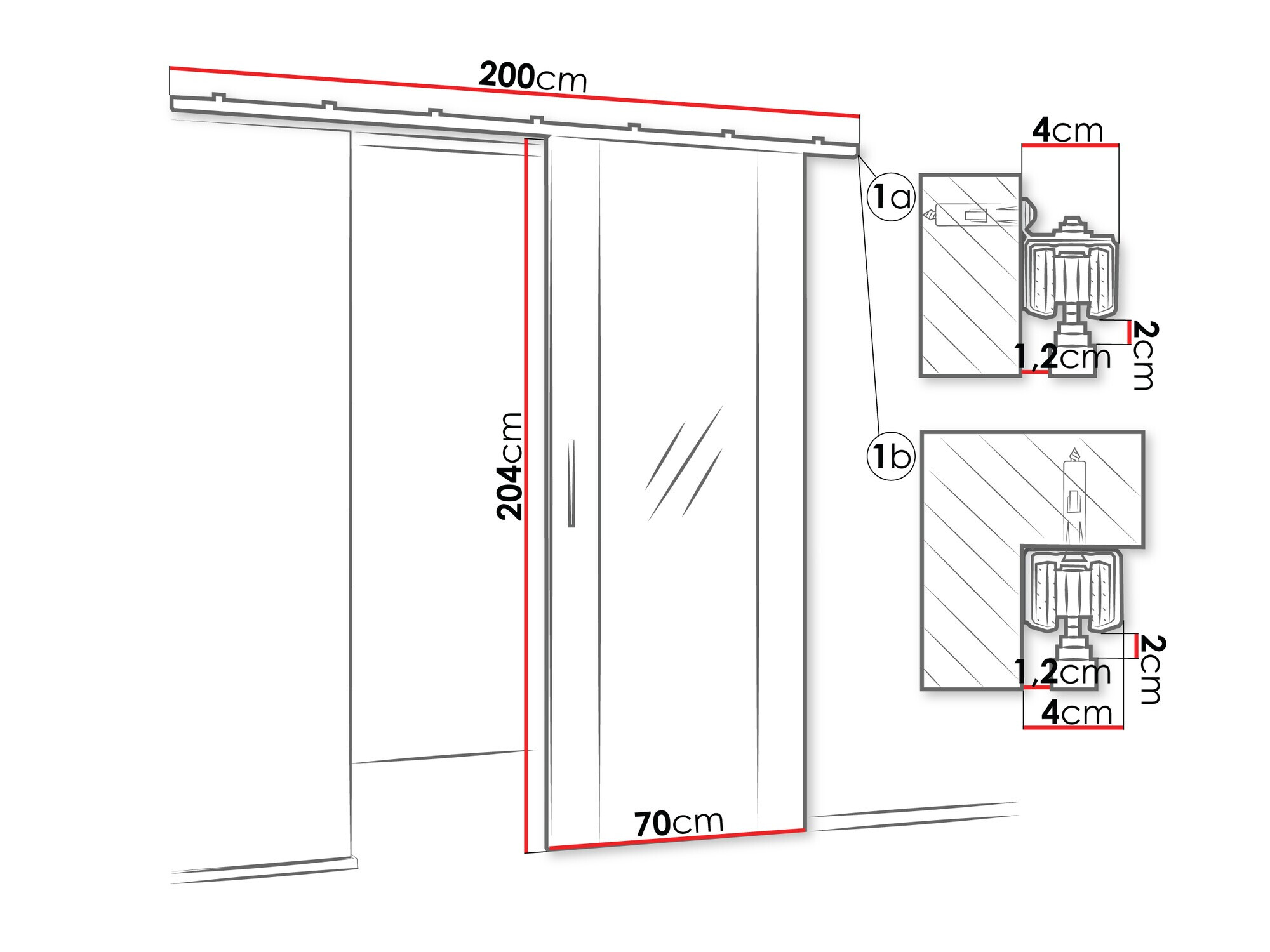 Плъзгаща се врата Hartford 486 (Бял)
