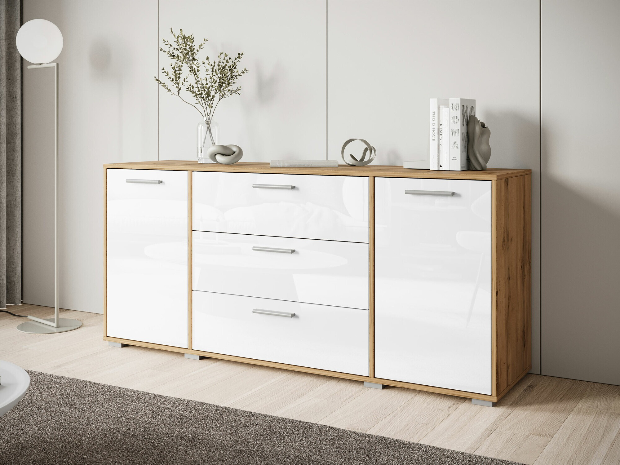 Скрин Sarasota 174 (Дъб уотан + Бял гланц)