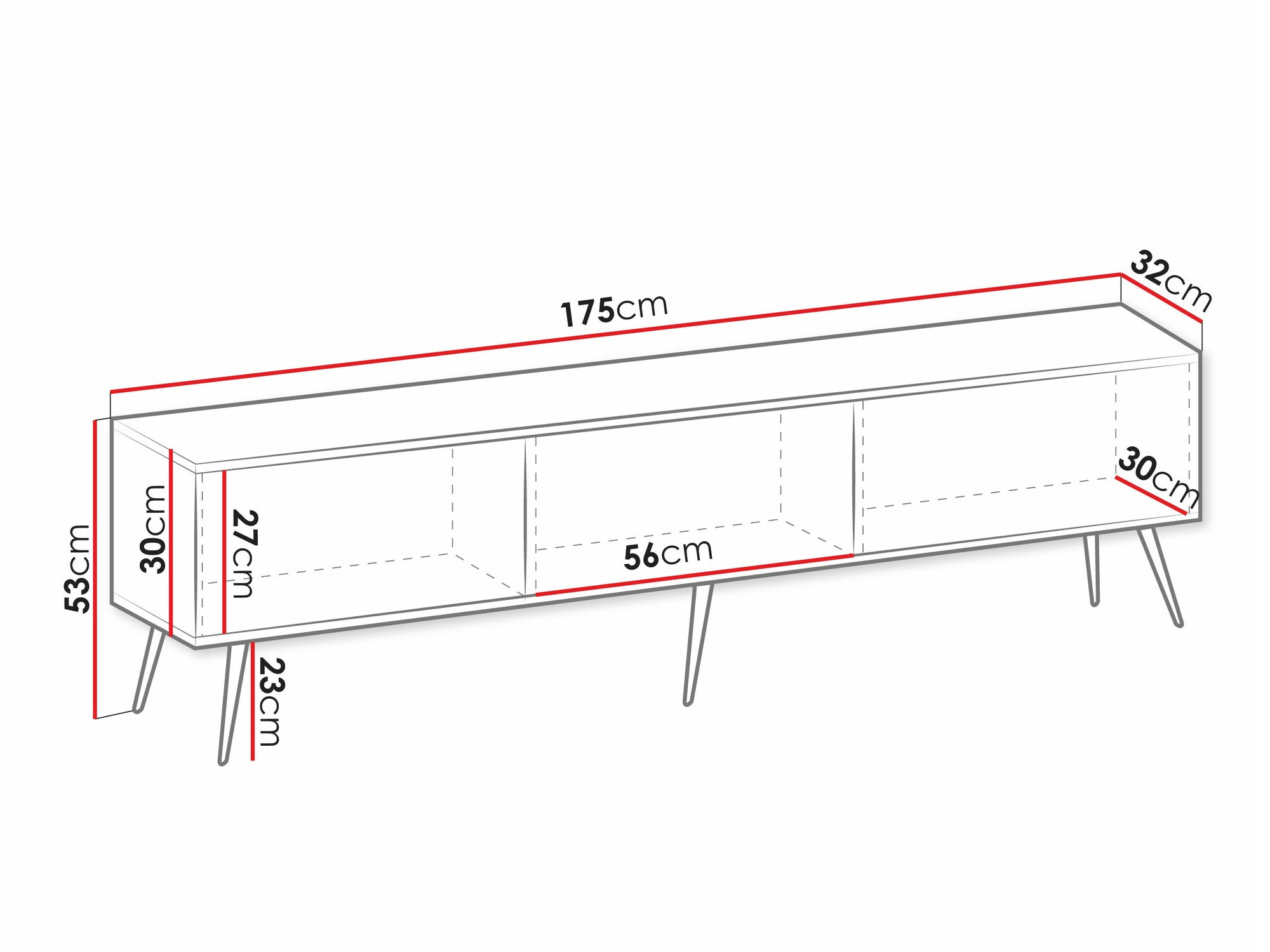 ТВ шкаф Princal II (Черен)