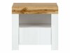 Нощно шкафче Sonsoru 113 (Бял + Бял гланц + Дъб уотан)