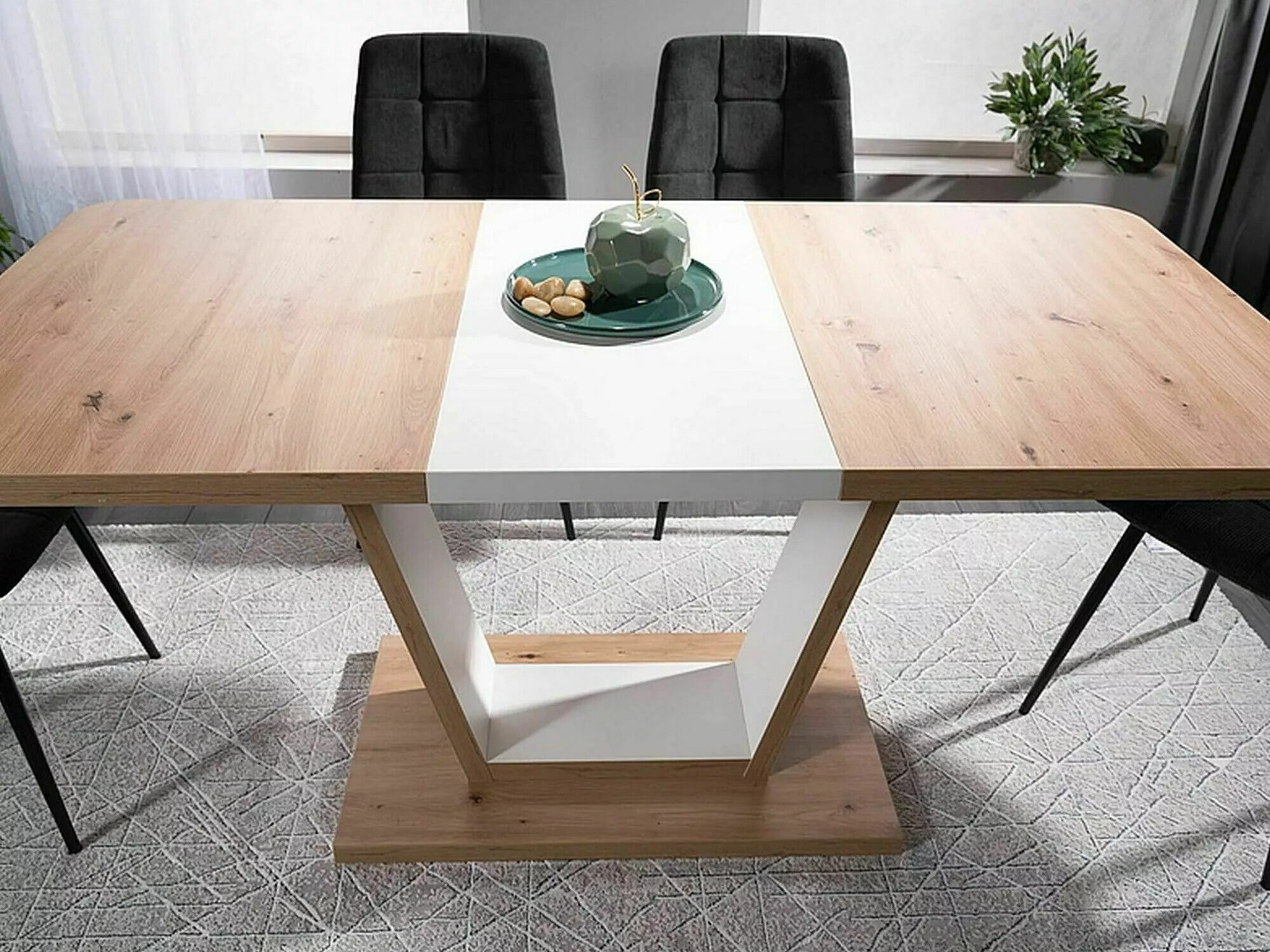 Маса Detroit 135 (Artisan дъб + Бял)