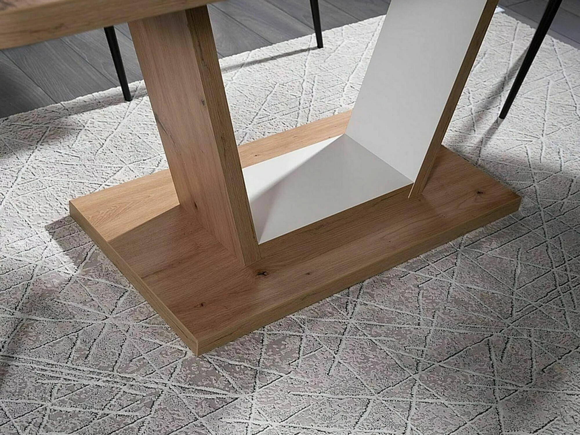 Маса Detroit 135 (Artisan дъб + Бял)