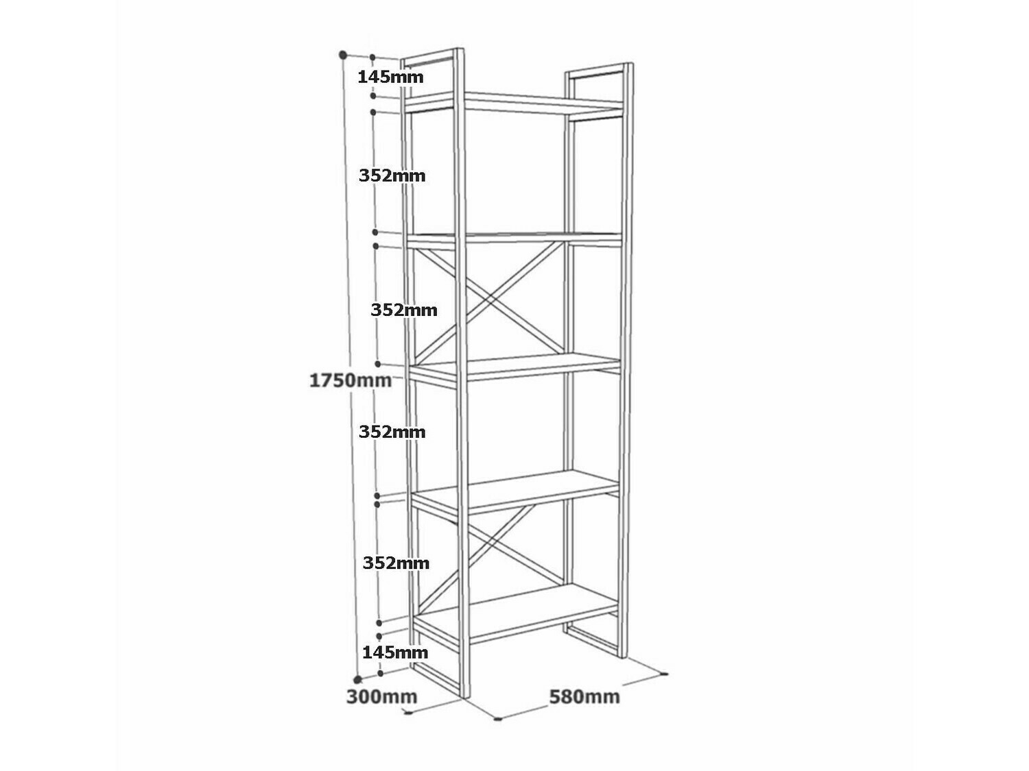 Етажерка Kailua 2088 (Бял мрамор + Златно)