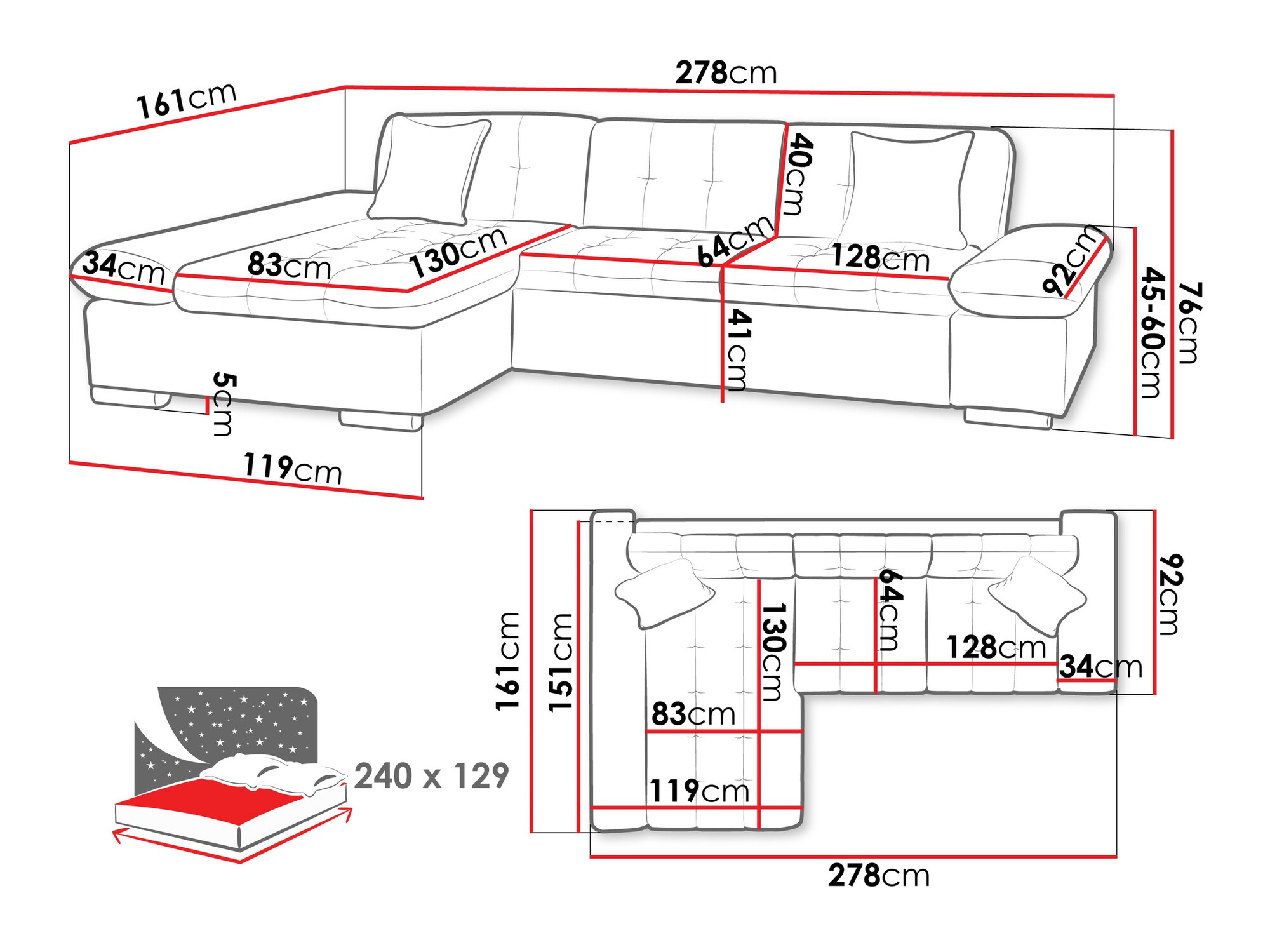 Ъглов диван Comfivo 250 (Horton 204.01)