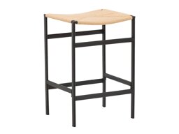 Нисък бар стол Dallas 4564 (Черен + Светлокафяво)