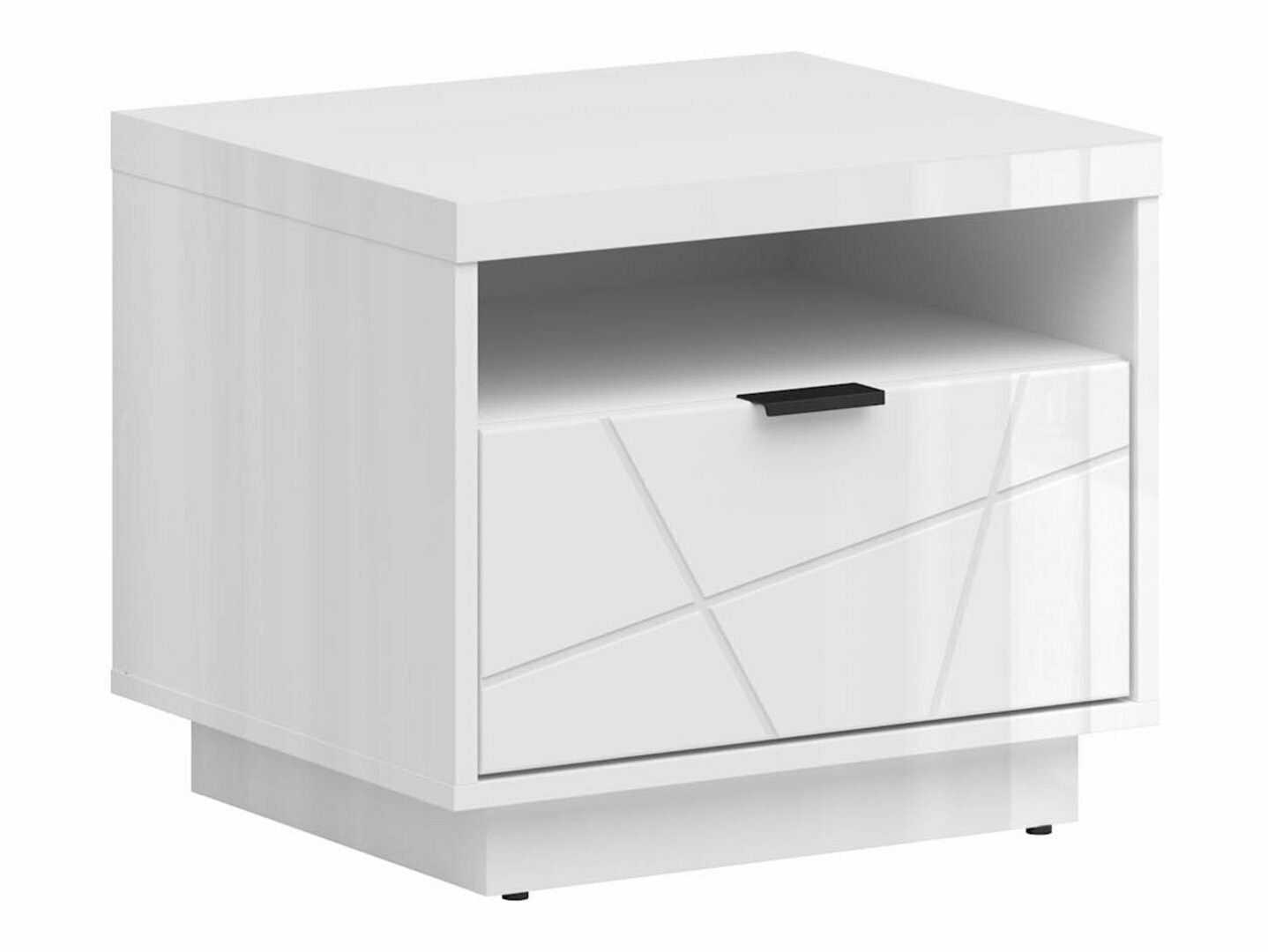 Нощно шкафче Fivale 115 (Бял гланц + Бял)