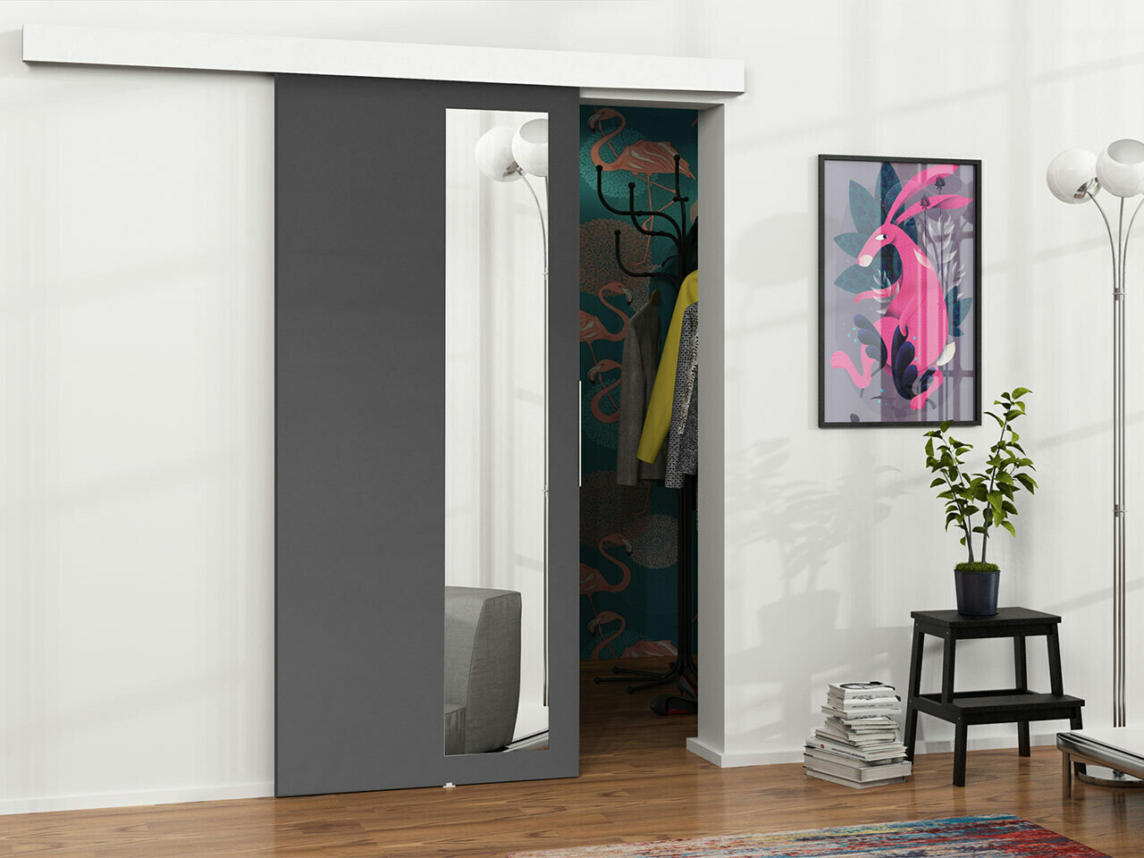 Плъзгаща се врата Dover 128 (Антрацит)