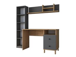 Комплект за домашен офис Catdelu 107 (Орех + Антрацит)