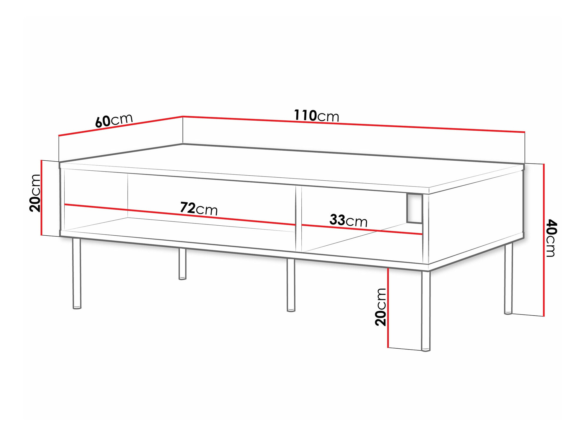 Масичка за кафе Celra (Бял)