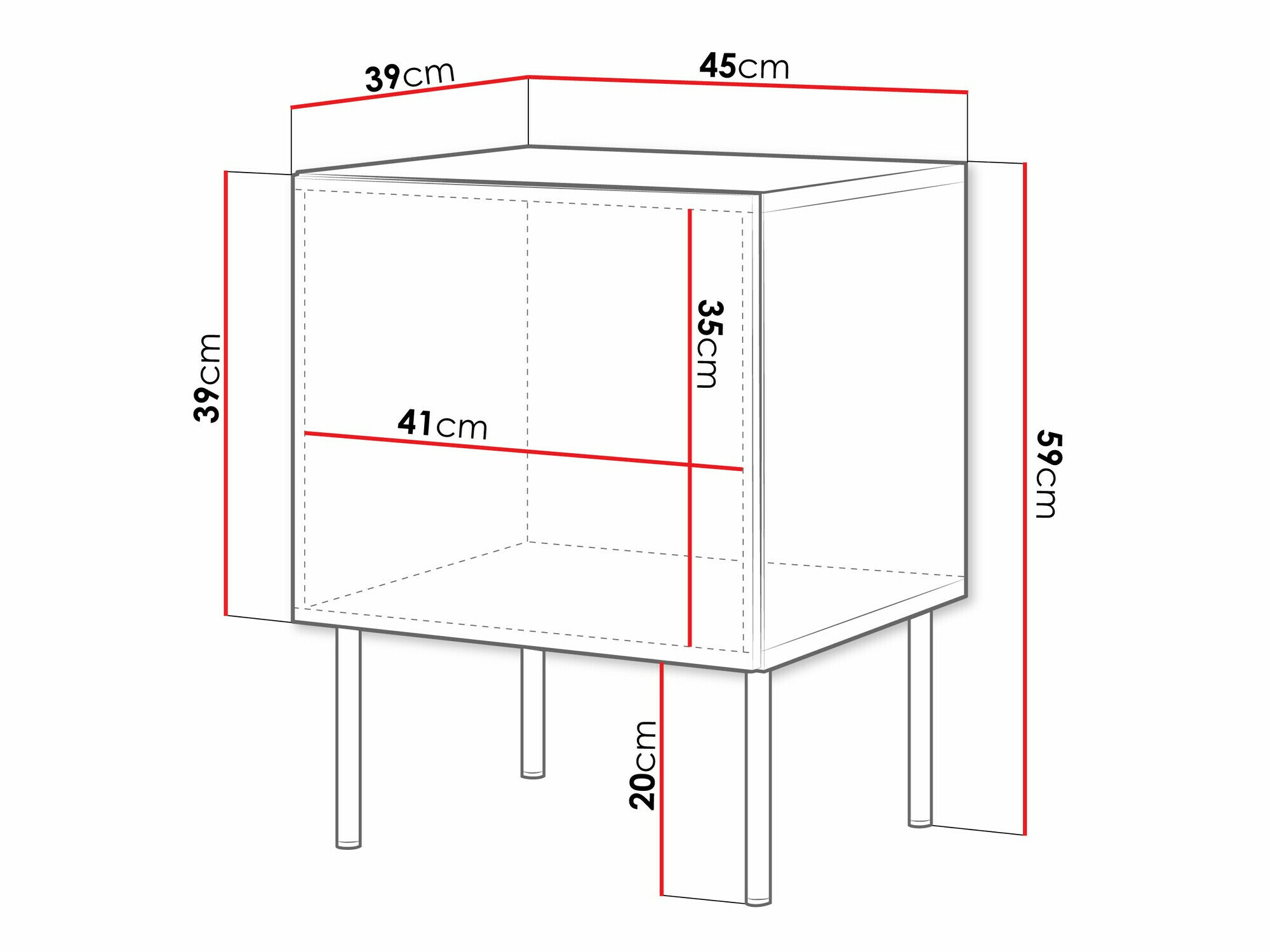 Комплект нощни шкафчета Celra (Бял)
