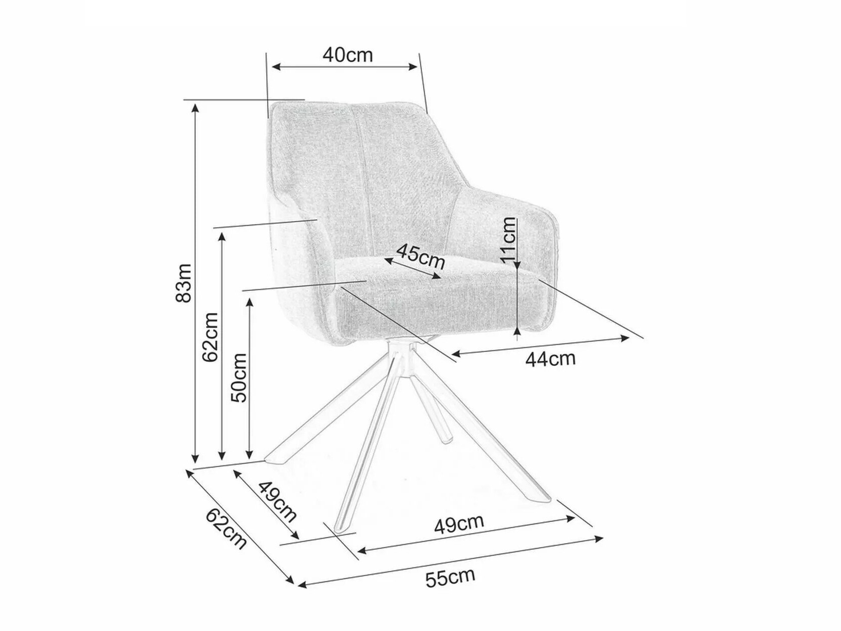 Стол Detroit 144 (Сив)