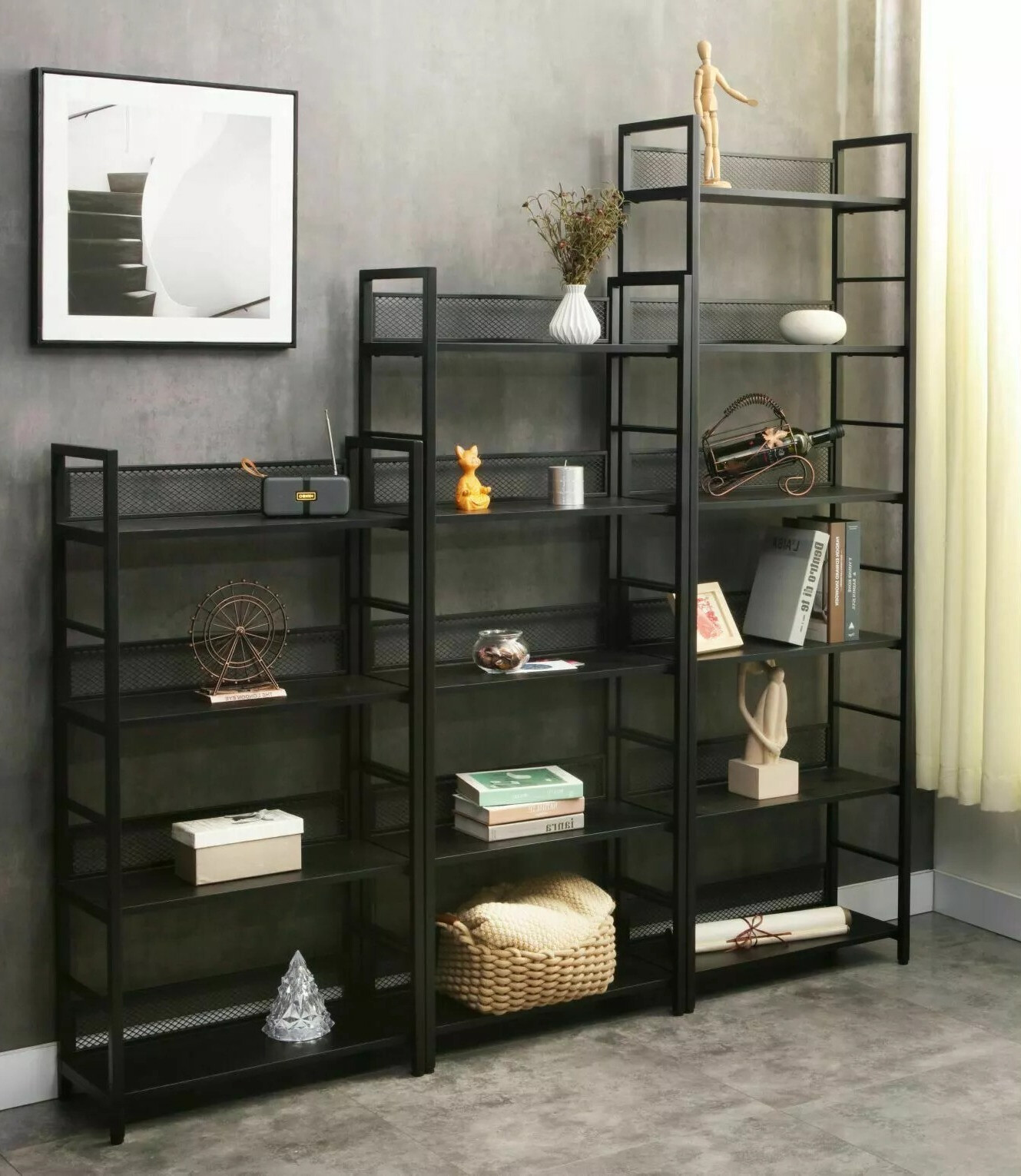 Етажерка Detroit 186 (Черен)