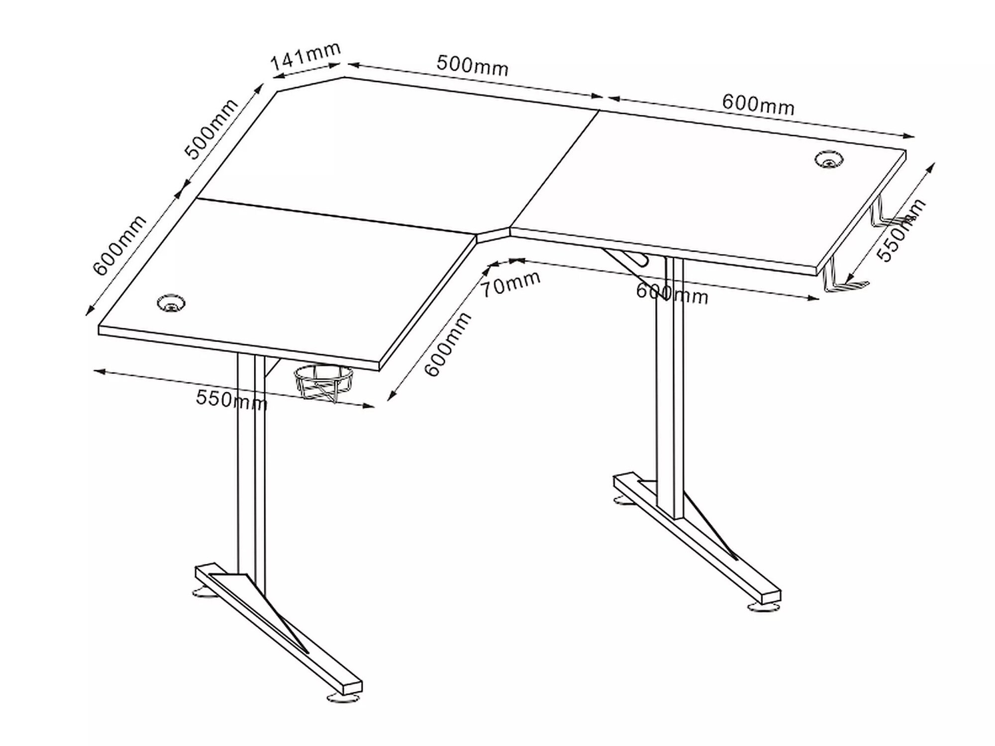 Ъглово офис бюро Detroit 215