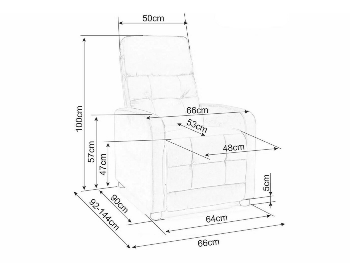 Реклайнер Detroit 188 (Тъмно сив)