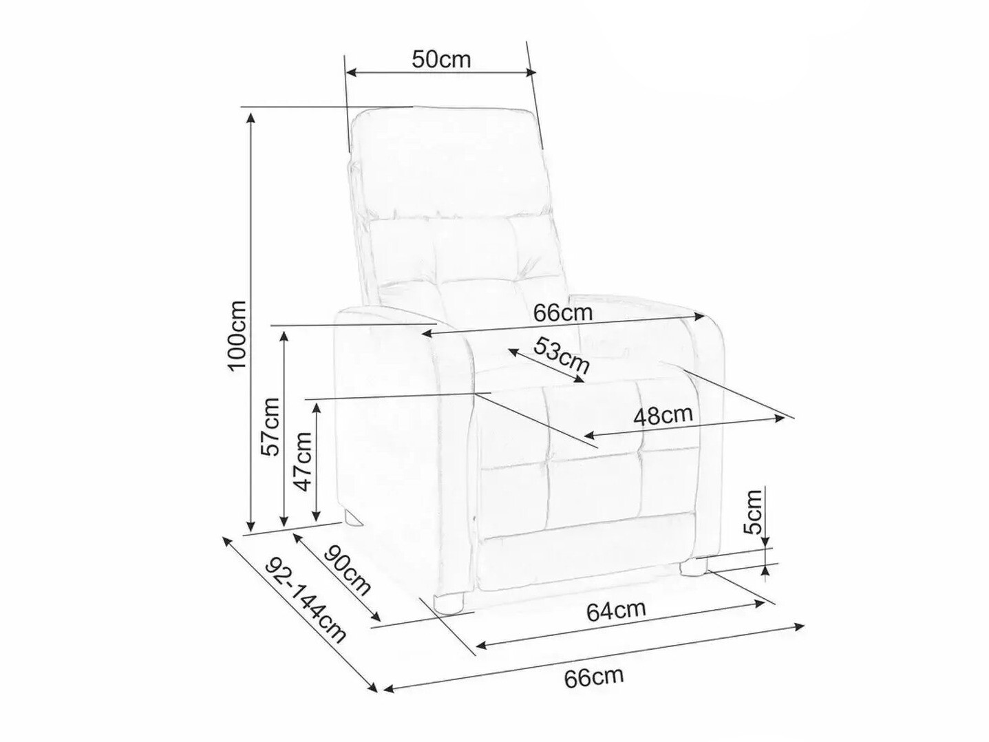 Реклайнер Detroit 197 (Тъмно сив)