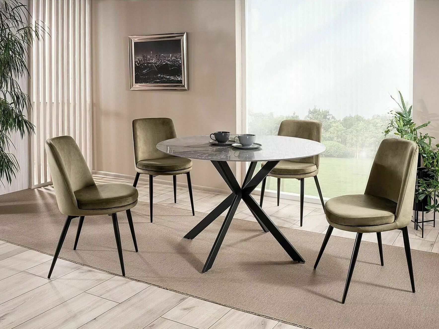 Маса Detroit 256 (Сив мрамор)