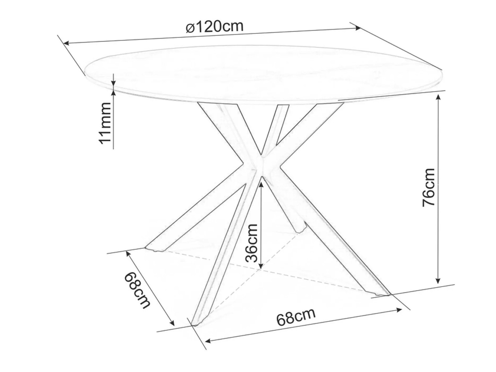 Маса Detroit 256 (Сив мрамор)