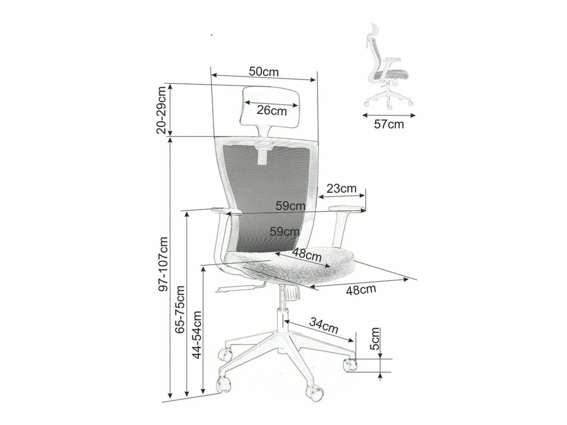 Офис стол Detroit 270 (Черен + Син)