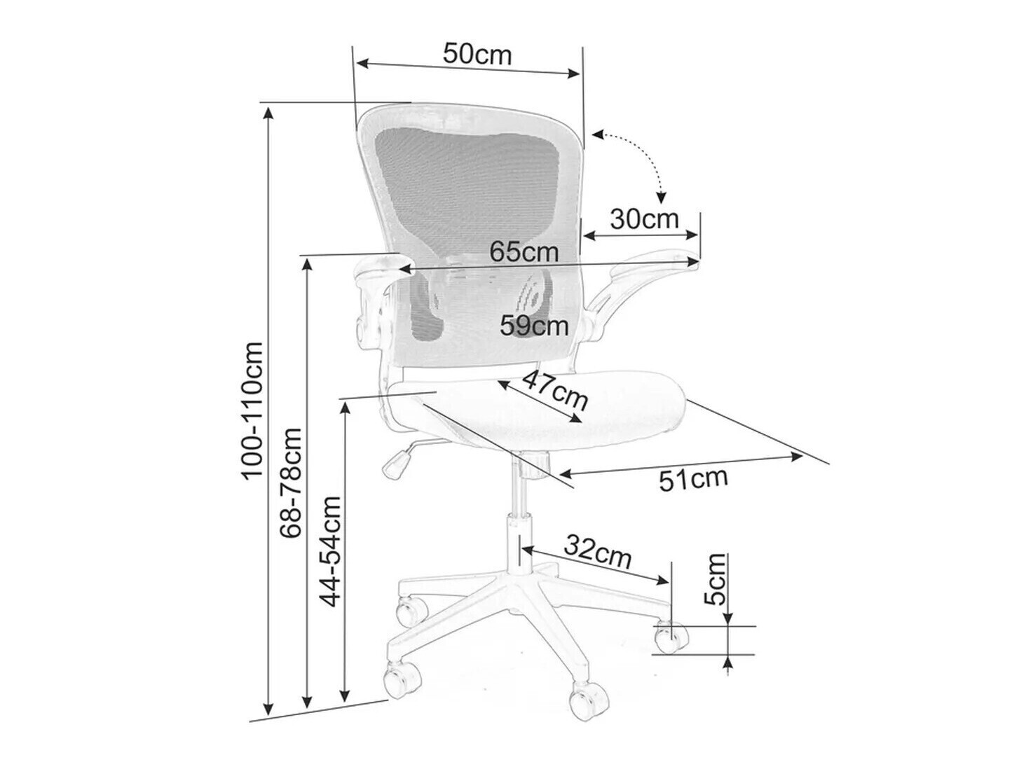 Офис стол Detroit 272 (Сив + Син)