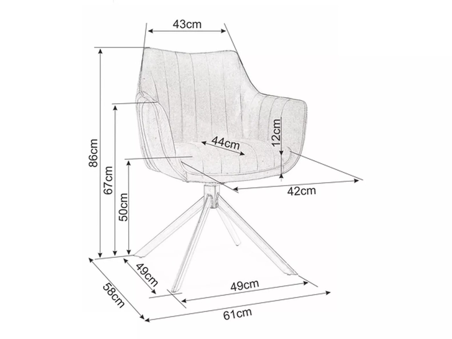 Стол Detroit 226 (Сив)