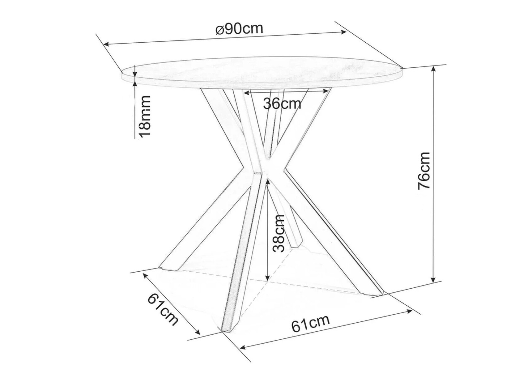 Маса Detroit 280 (Дъб)