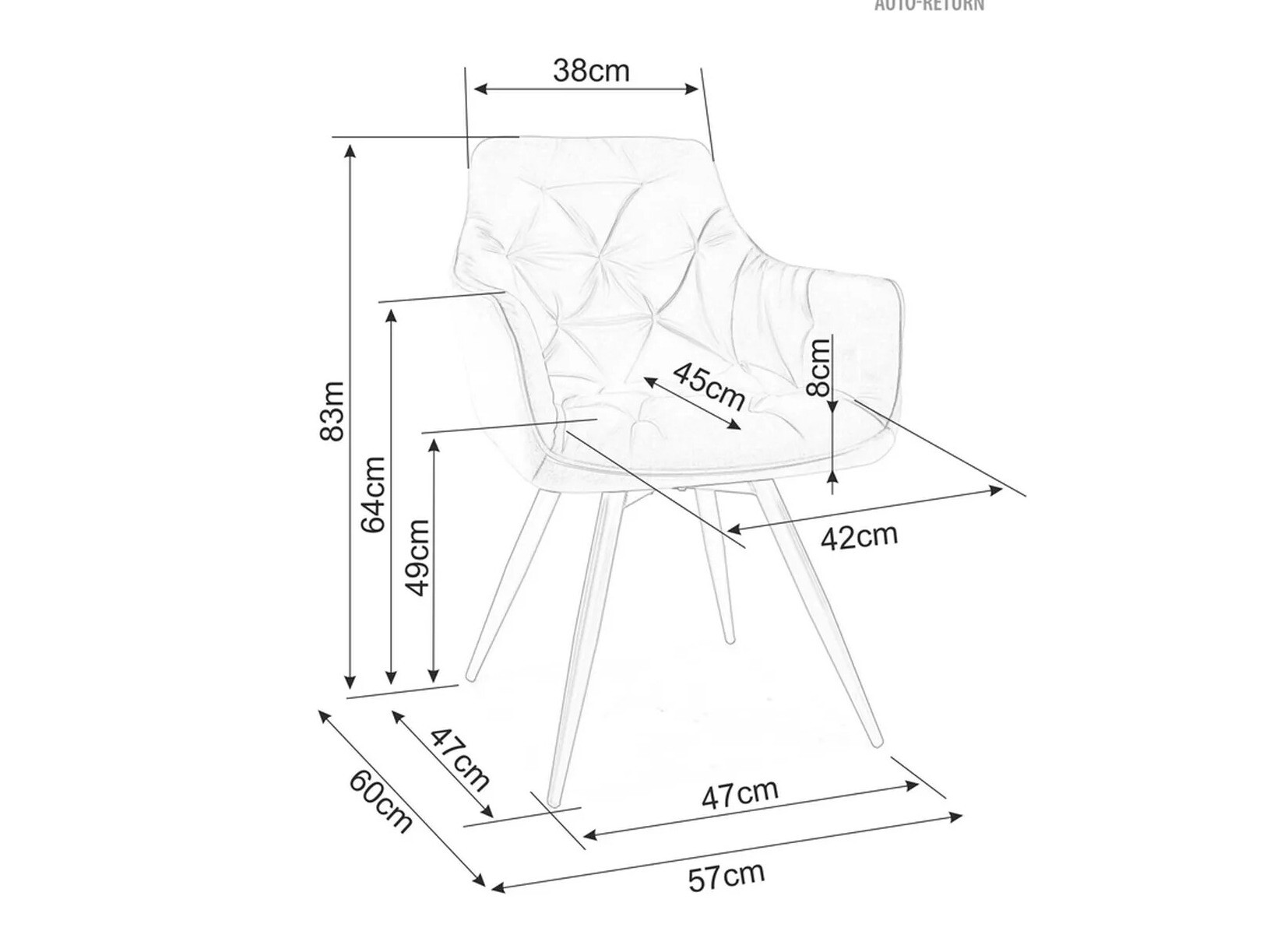 Стол Detroit 286 (Черен)