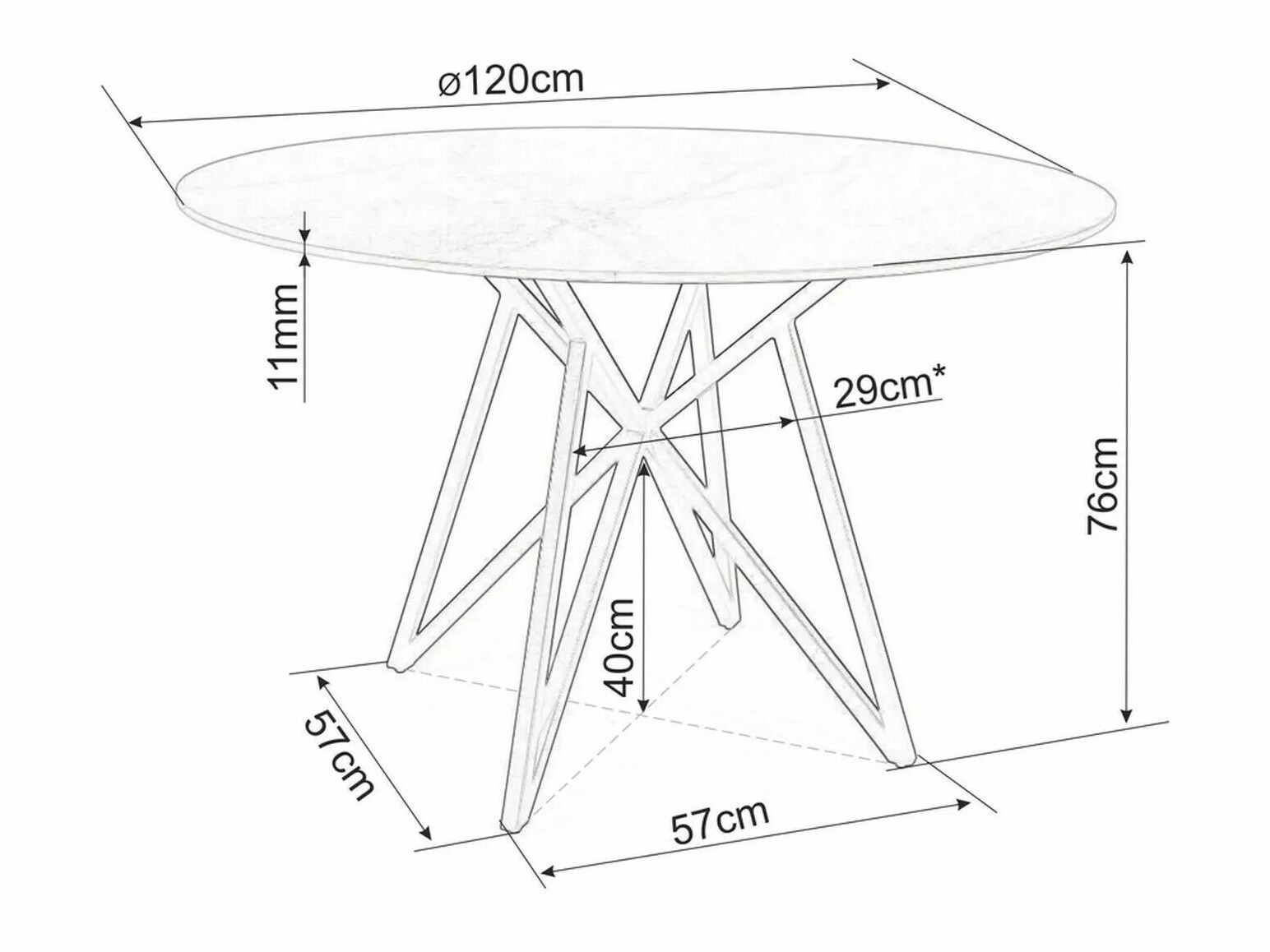 Маса Detroit 341 (Бял мрамор + Сребро)