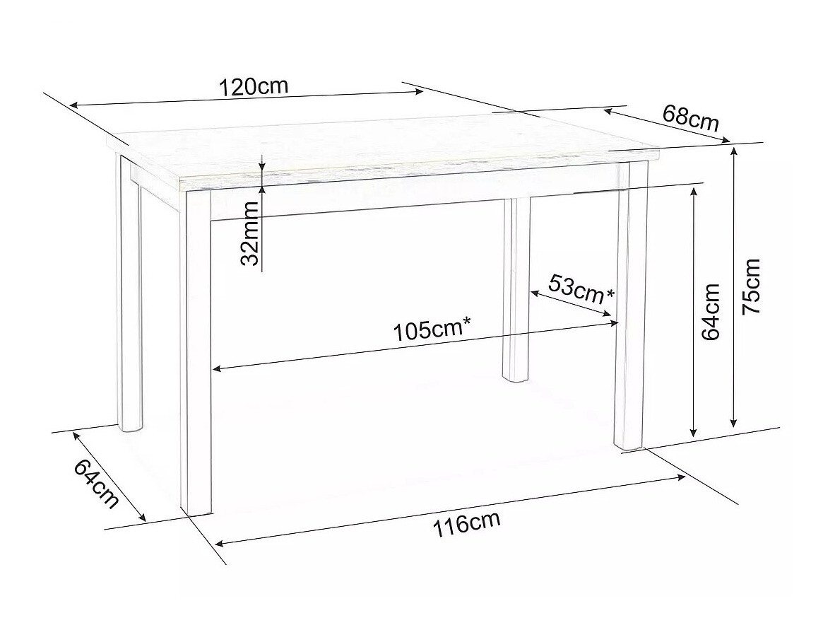 Маса Detroit 345 (Artisan дъб + Черен)