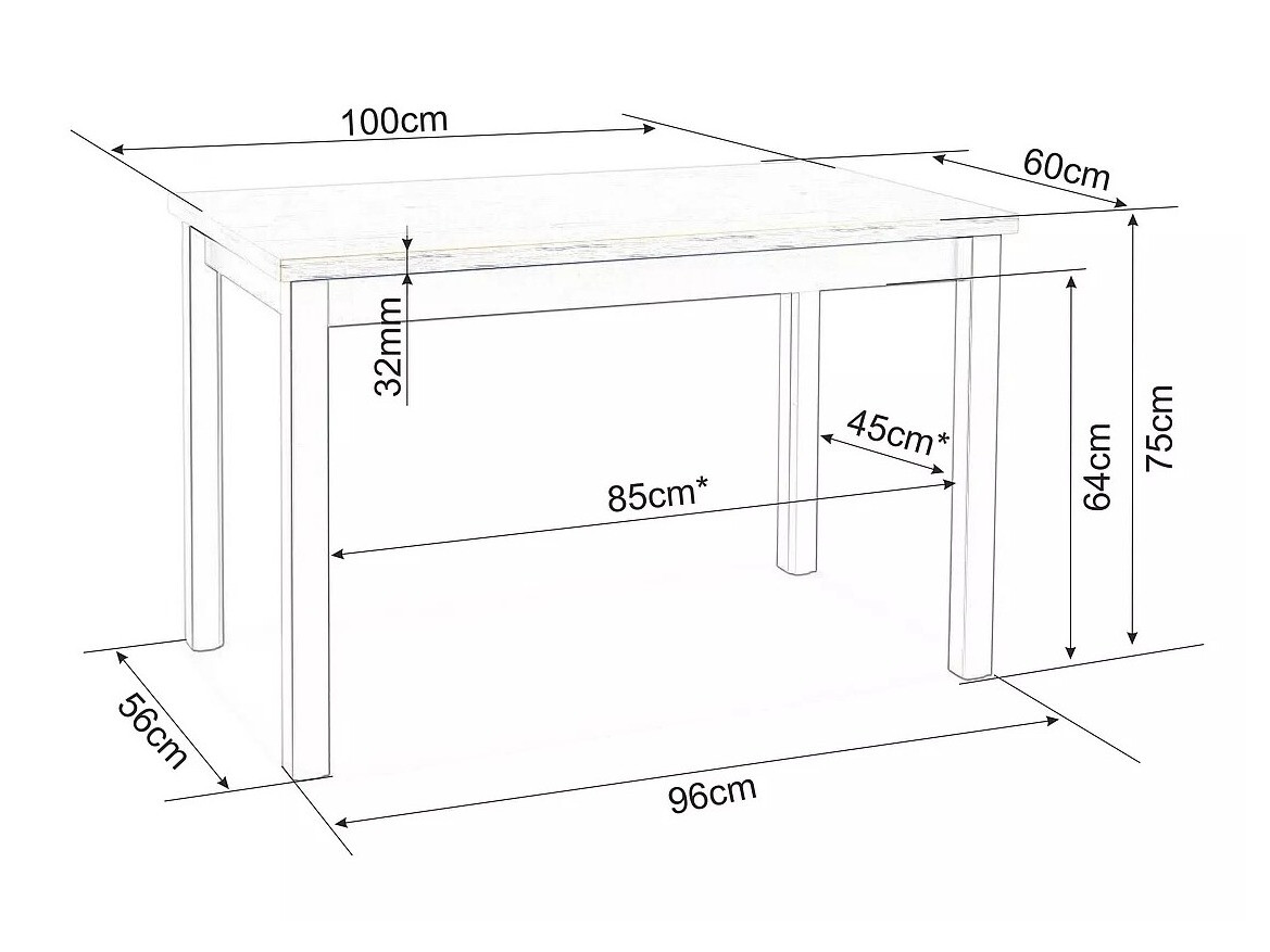 Маса Detroit 349 (Artisan дъб + Черен)