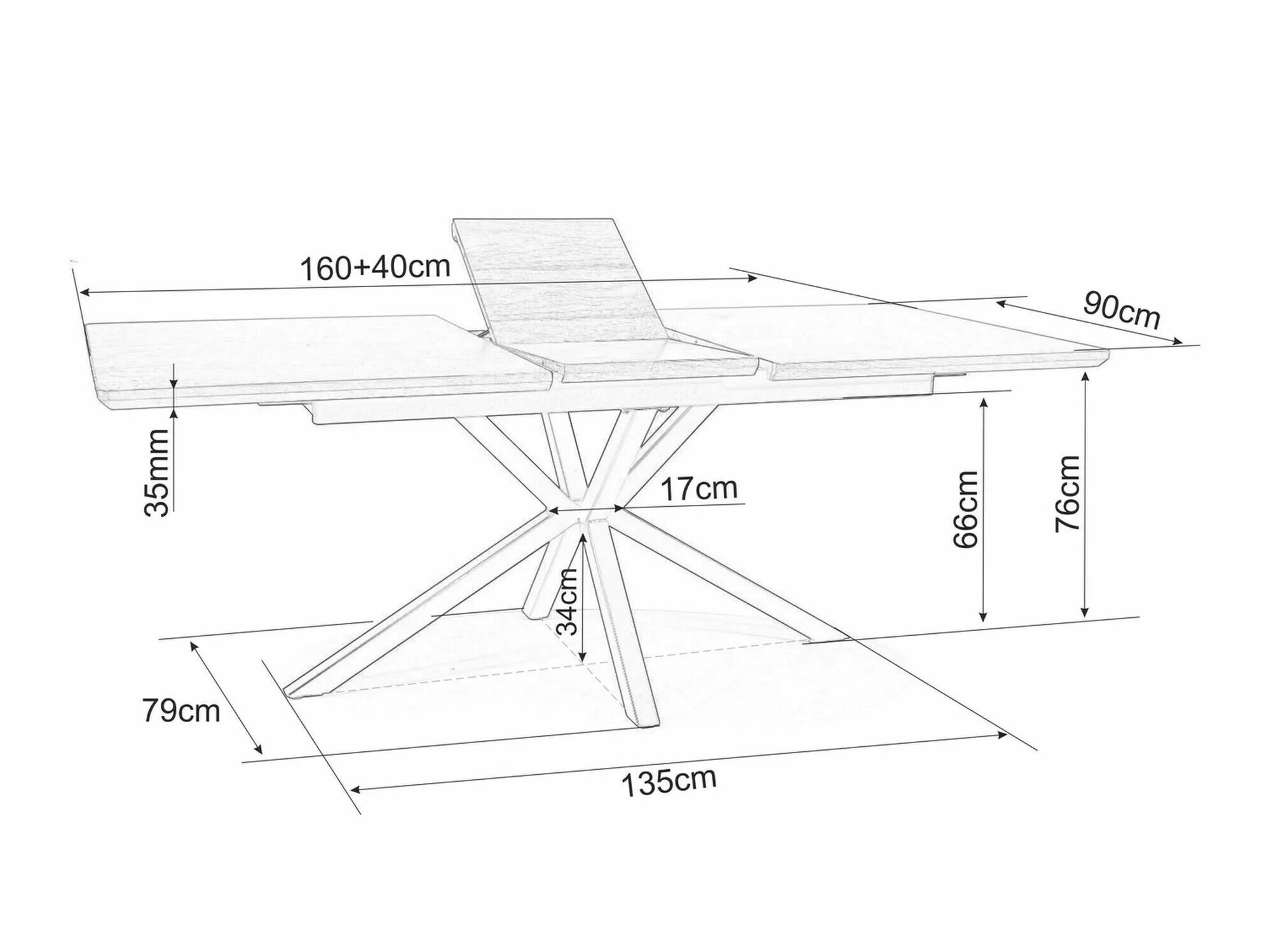 Маса Detroit 374 (Орех + Черен)