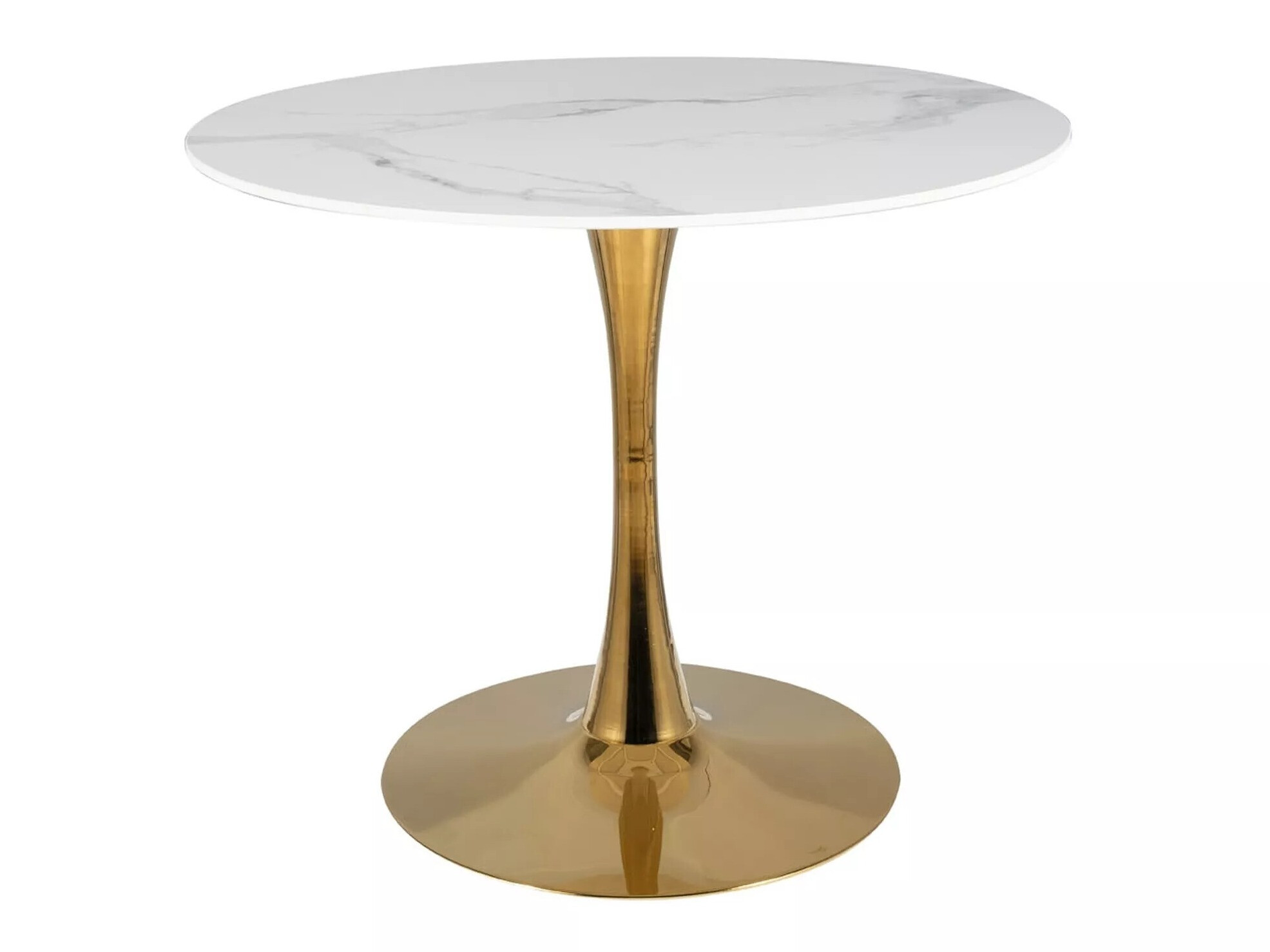 Маса Detroit 378 (Бял мрамор + Златно)