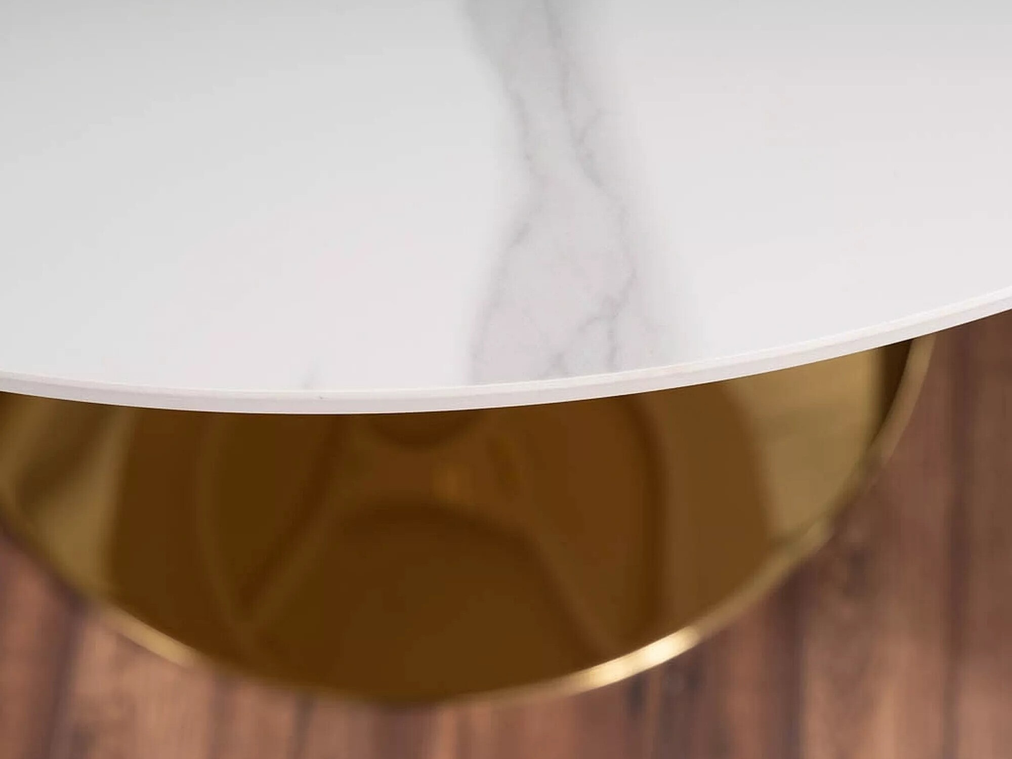 Маса Detroit 378 (Бял мрамор + Златно)