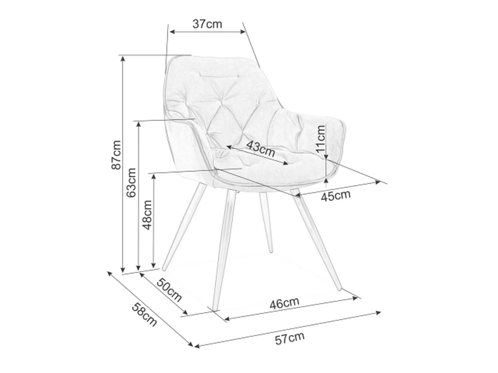 Стол Detroit 368 (Жълт)