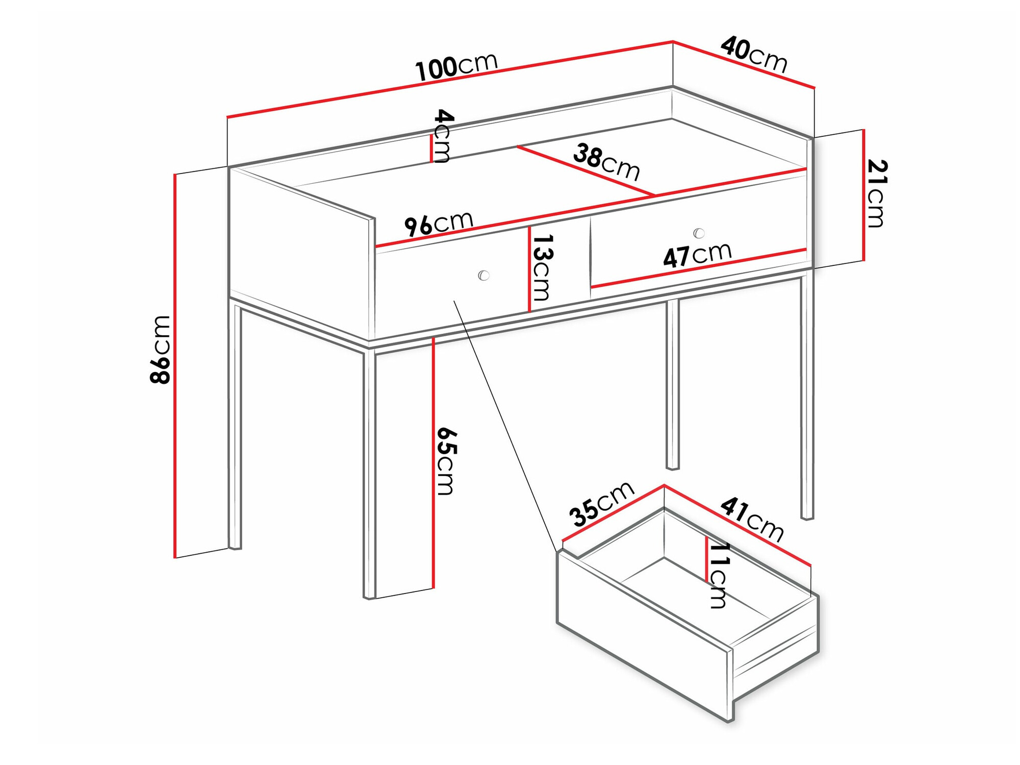 Конзолна маса Comfivo Etmore 106 (Сив)