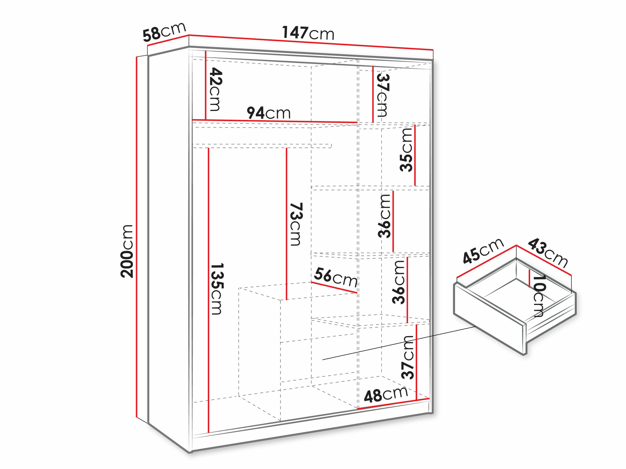 Гардероб Delbalo 100 (Пурпурен)