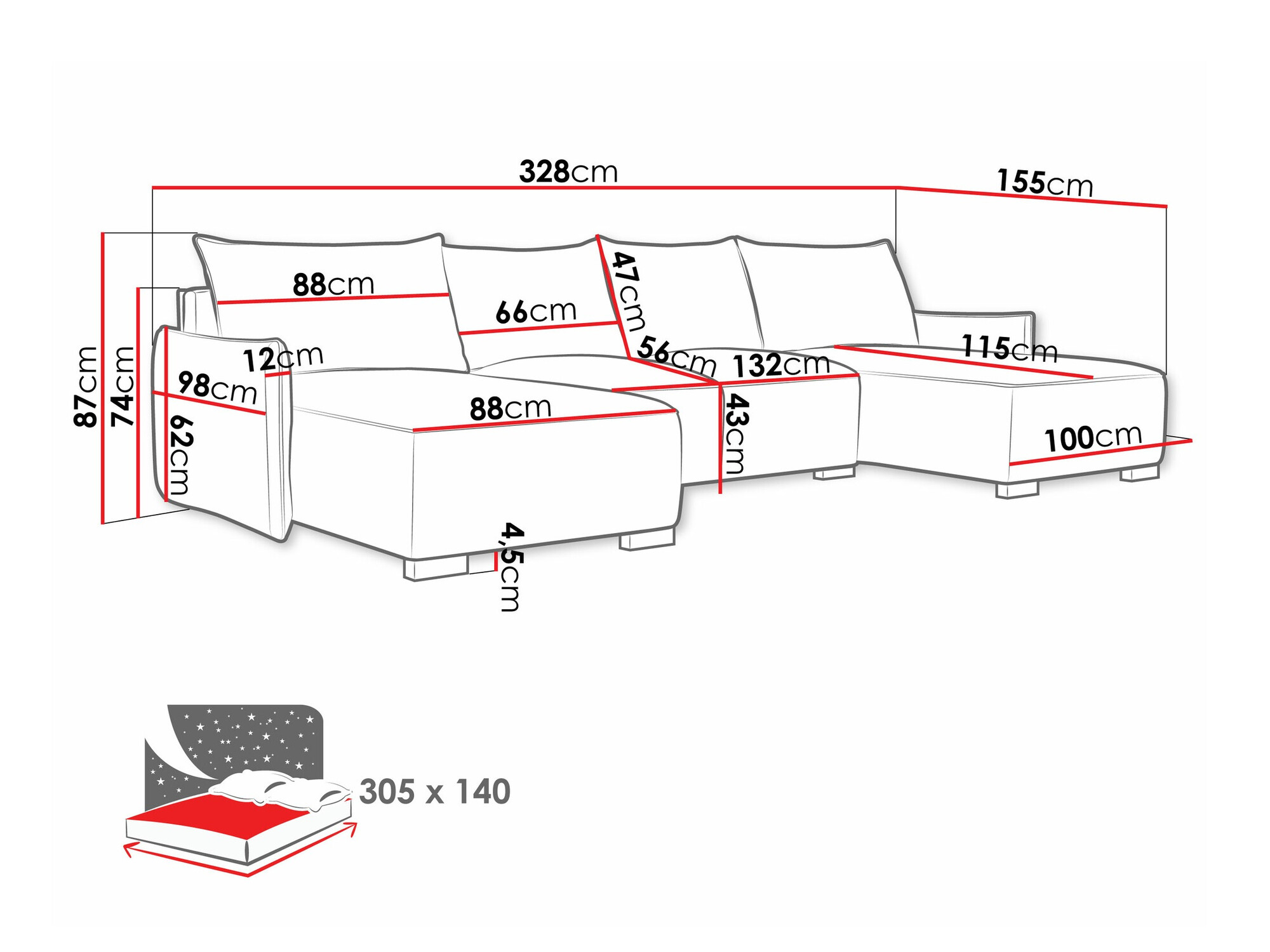 Ъглов диван Columbus 218 (Soul 10)