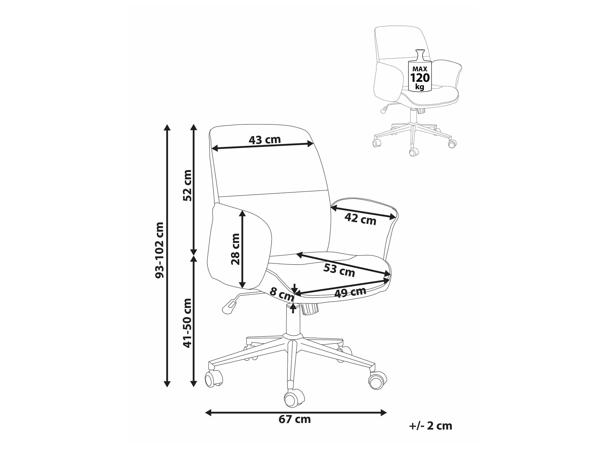 Офис стол Berwyn 2023 (Кафяв)