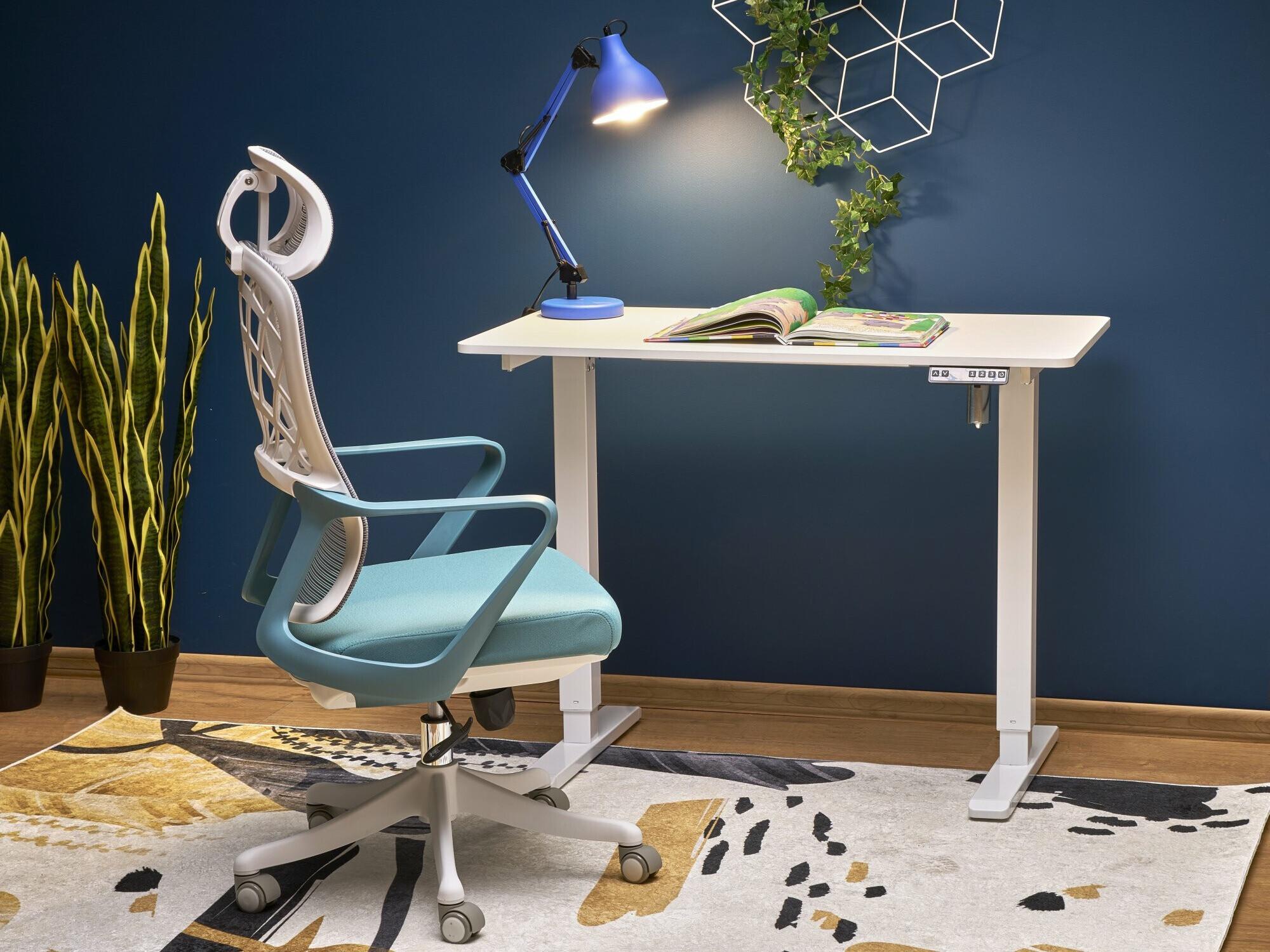 Офис бюро с регулируема височина Houston 1704 (Бял)