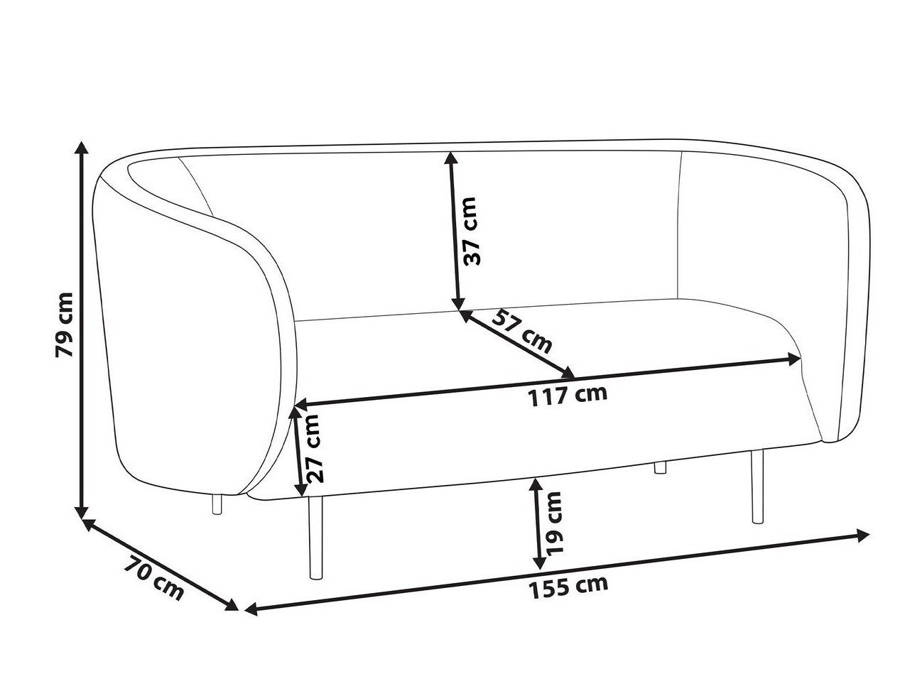 Диван Berwyn 123 (Черен + Златно)