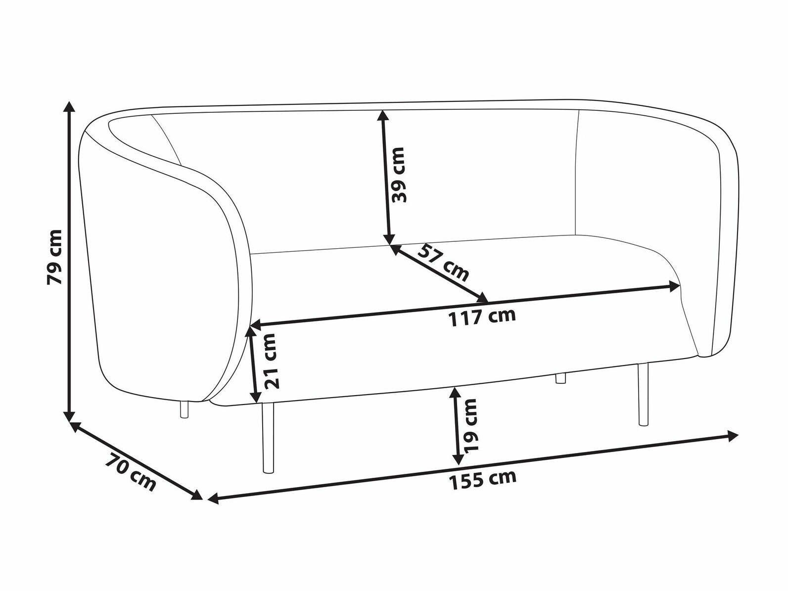Диван Berwyn 2042 (Taupe + Черен)