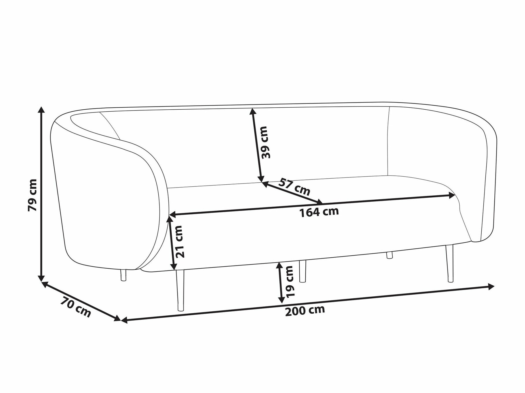 Диван Berwyn 2044 (taupe + Черен)