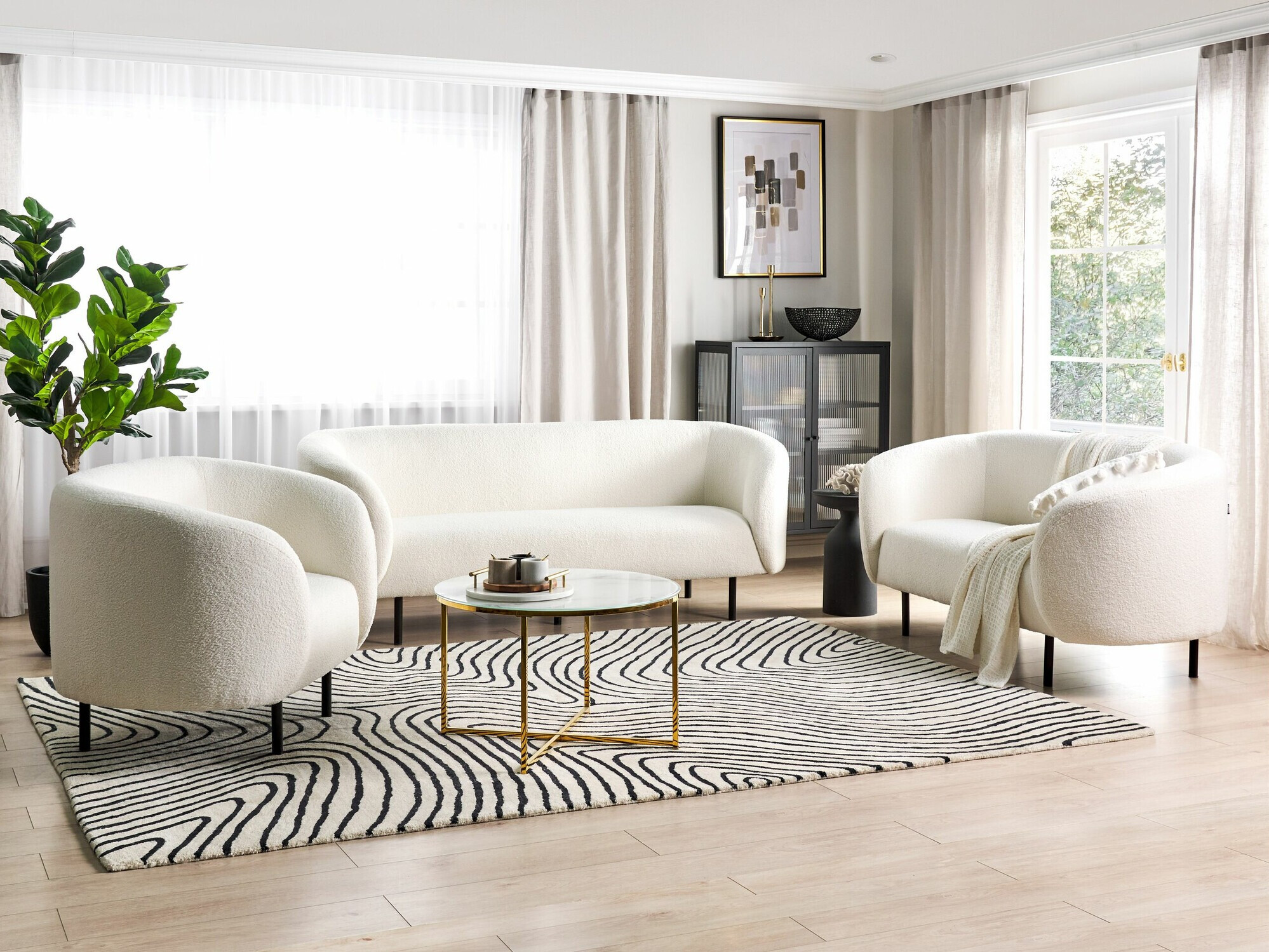 Диван Berwyn 2047 (Бял + Черен)