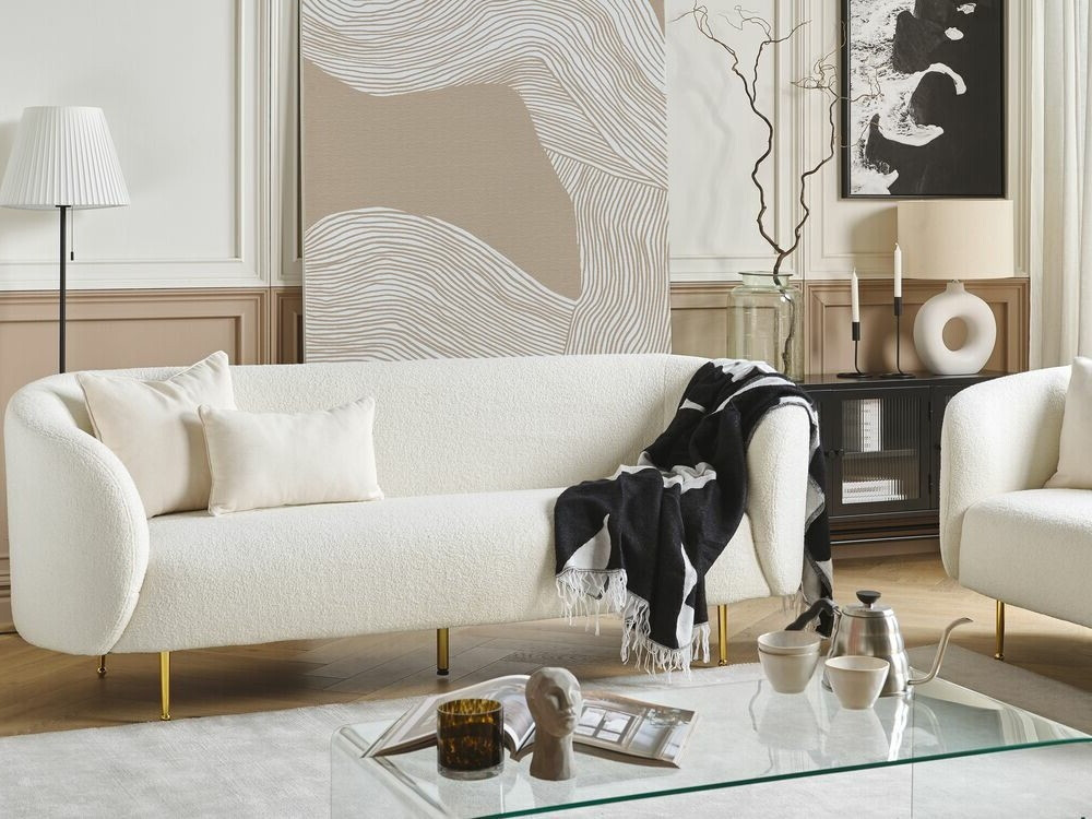 Диван Berwyn 2047 (Бял + Златно)