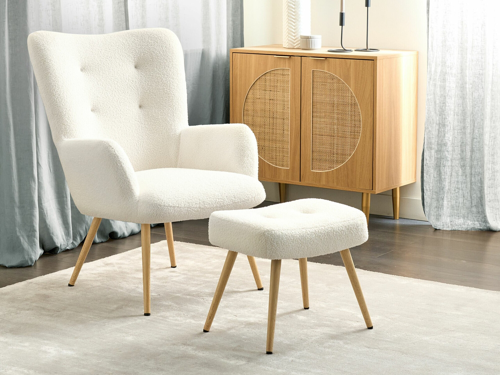 Фотьойл Berwyn 450 (Бял + Ярък дърво)