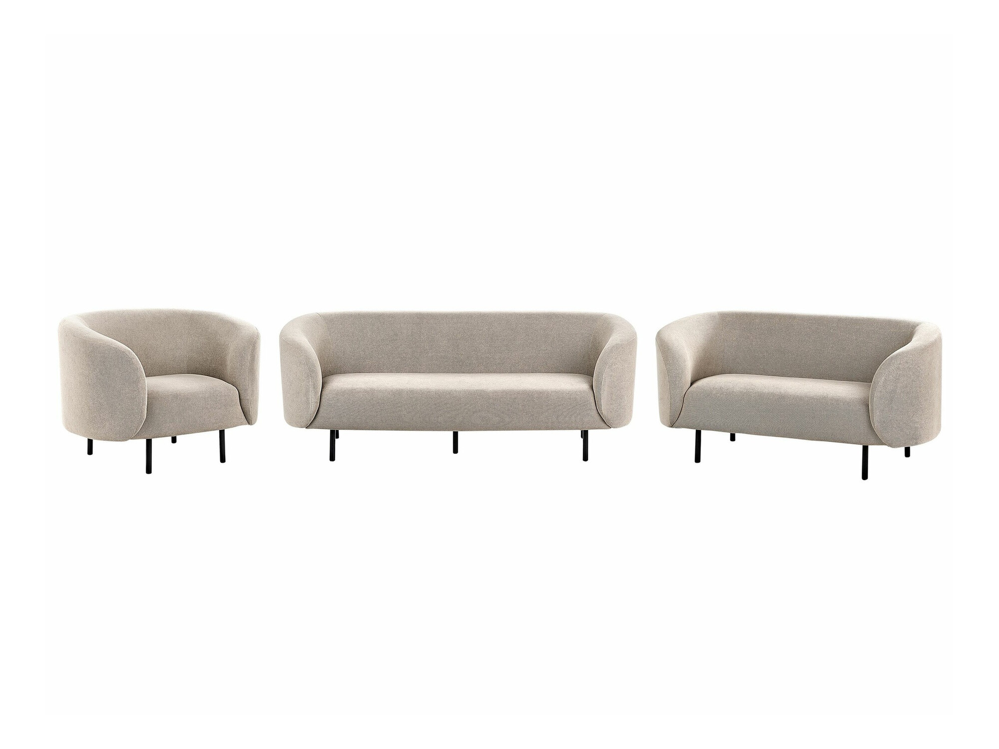 Комплект мека мебел Berwyn 2049 (Taupe + Черен)