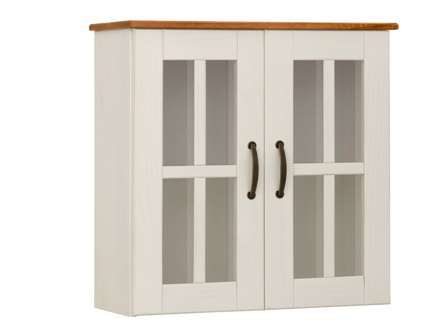 Окачен шкаф за баня Ophlevu 104 (Бял + Меден дъб)