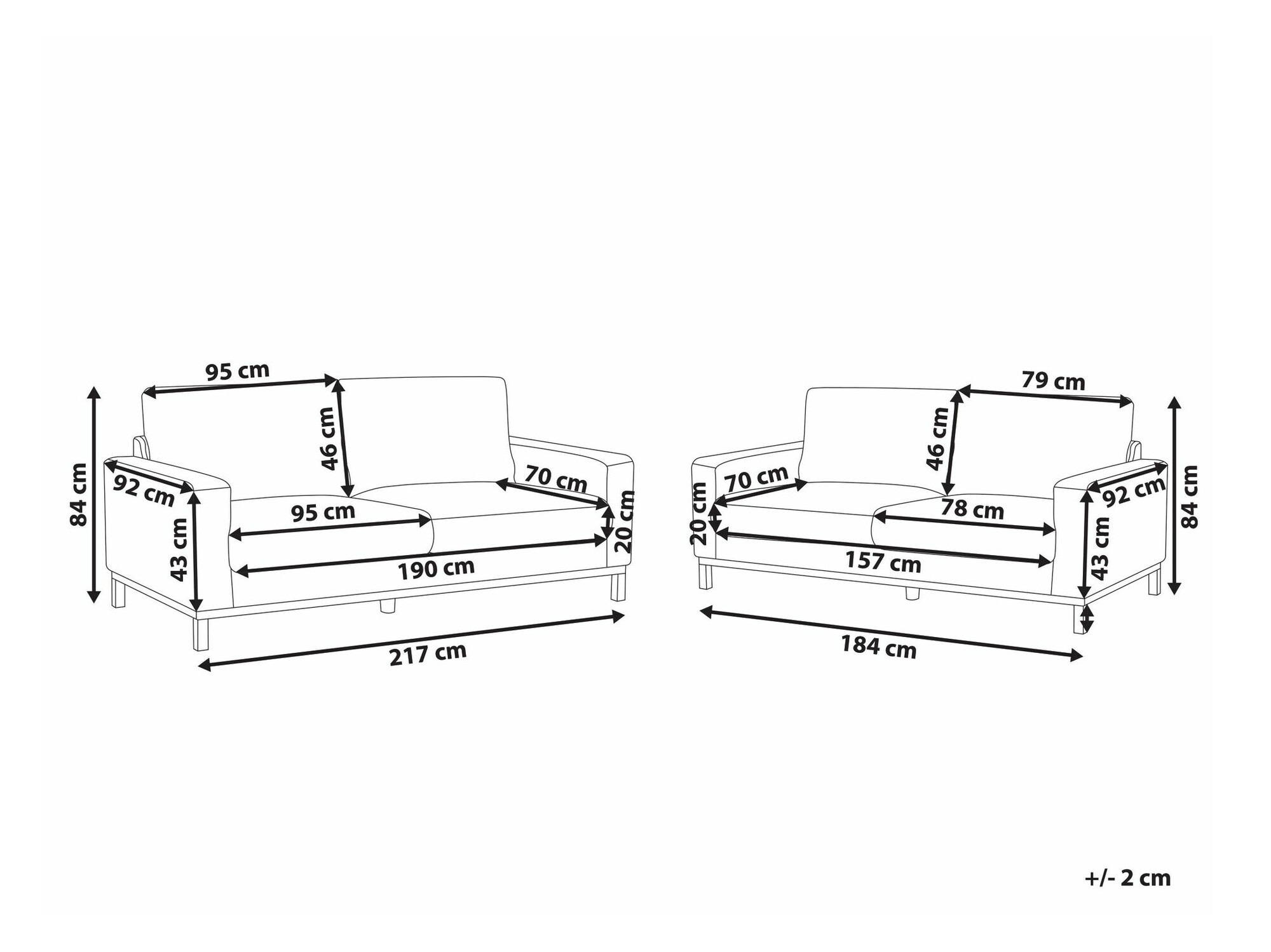 Комплект мека мебел Berwyn 2064 (Сив)