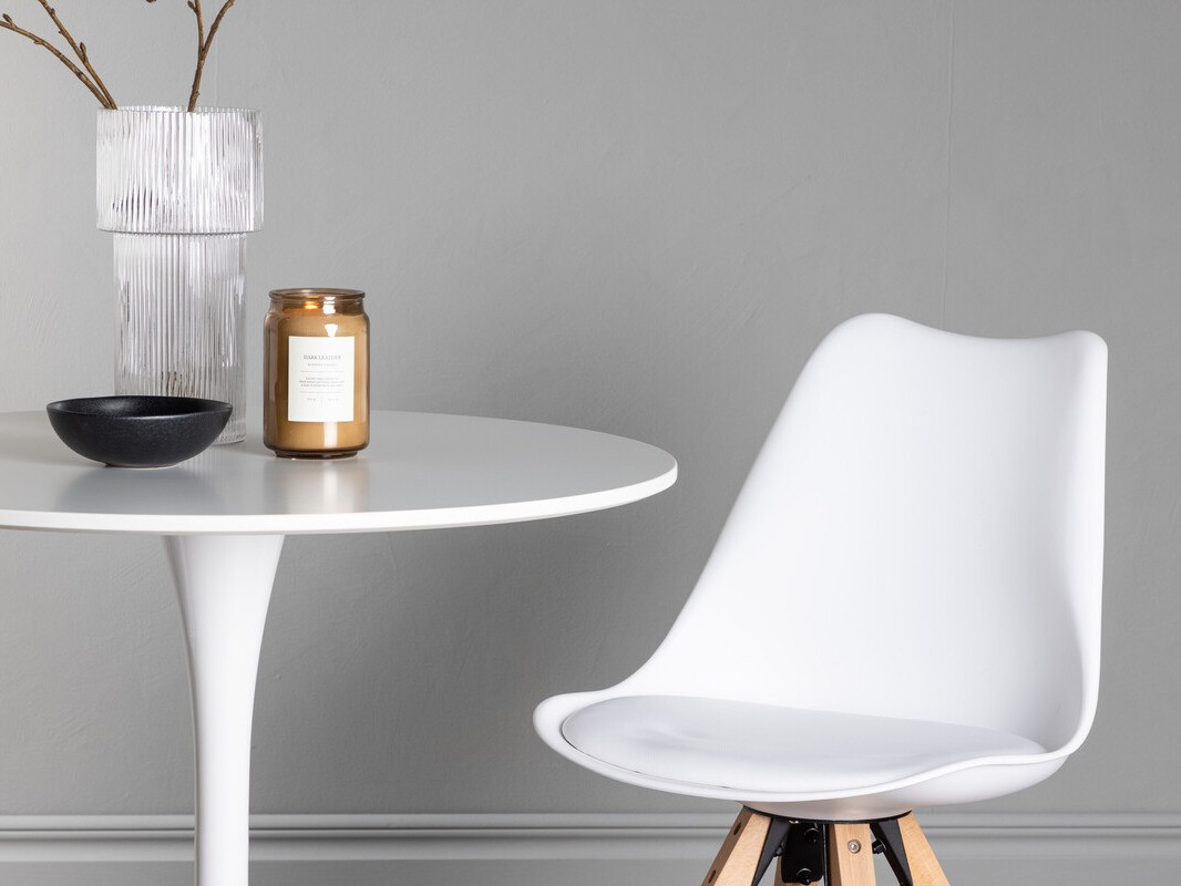 Маса и столове за трапезария Dallas 4467 (Бял + Ярък дърво)