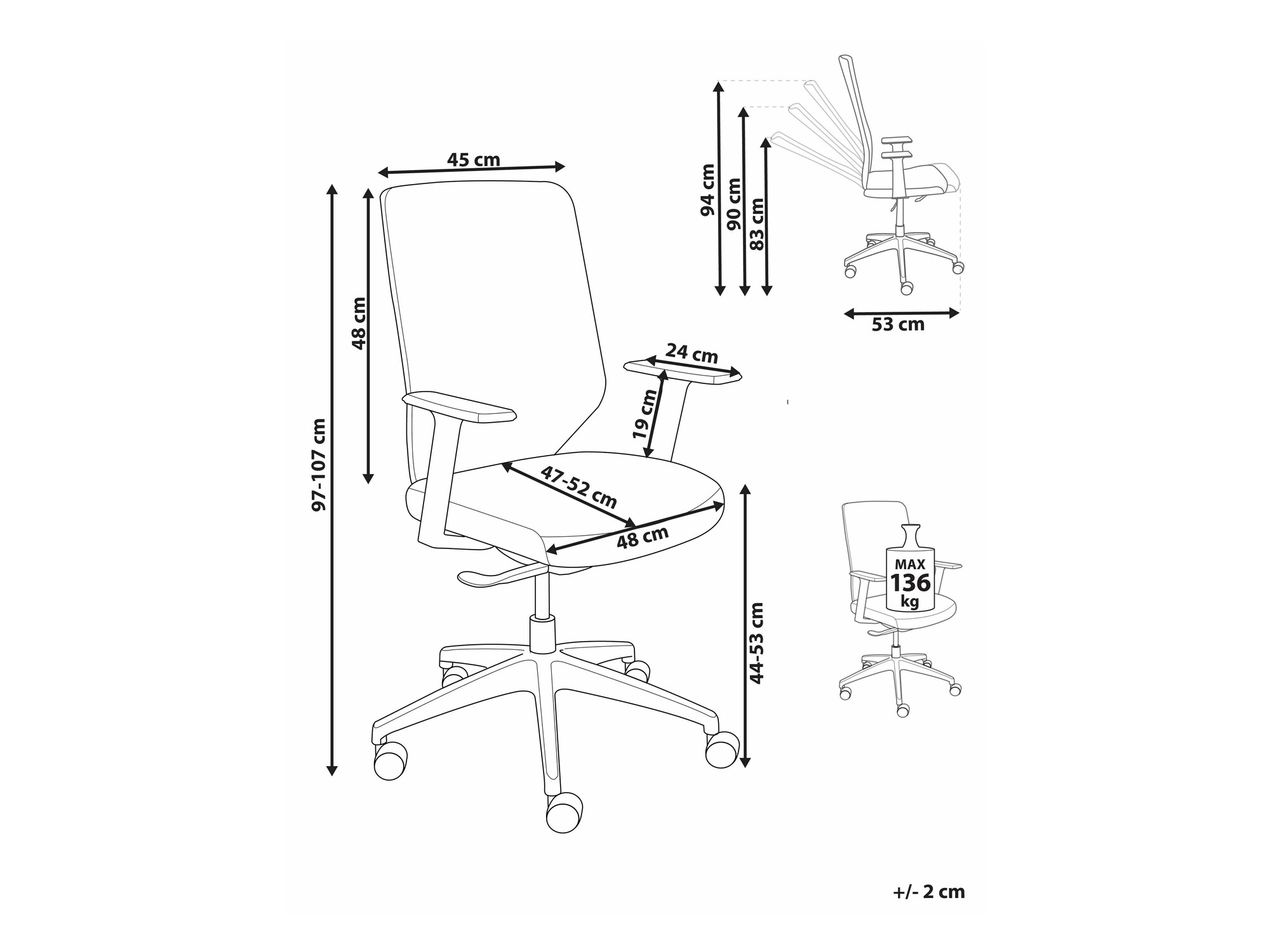 Офис стол Berwyn 2071 (Червен + Сив)