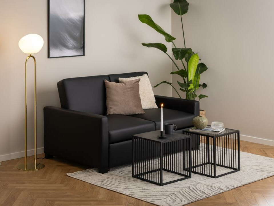 Помощна масичка Norsica 634 (Черен мрамор + Черен)